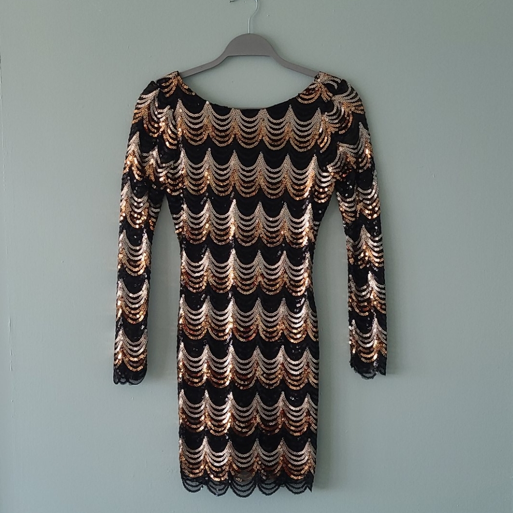 Long sleeve sequin dress